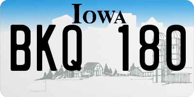 IA license plate BKQ180