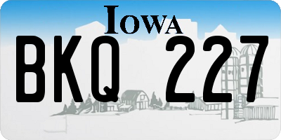 IA license plate BKQ227