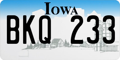 IA license plate BKQ233