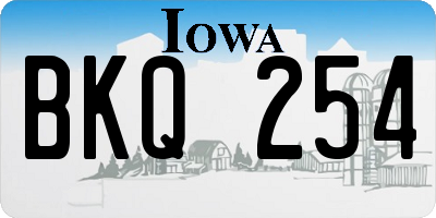 IA license plate BKQ254