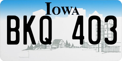 IA license plate BKQ403