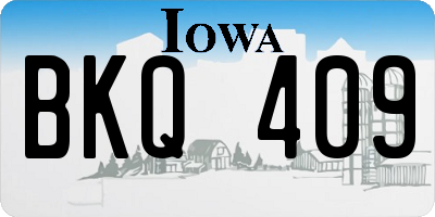 IA license plate BKQ409