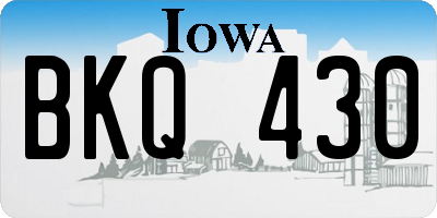 IA license plate BKQ430