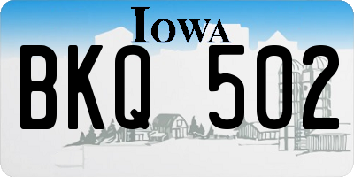 IA license plate BKQ502