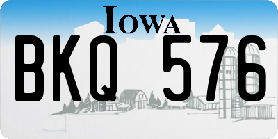IA license plate BKQ576