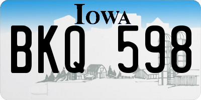 IA license plate BKQ598
