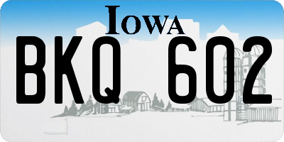 IA license plate BKQ602