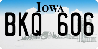 IA license plate BKQ606