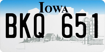 IA license plate BKQ651
