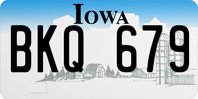 IA license plate BKQ679