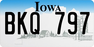 IA license plate BKQ797