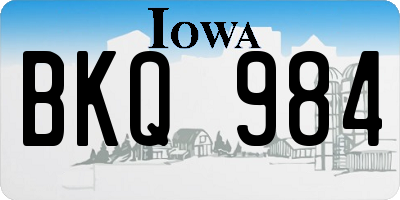 IA license plate BKQ984