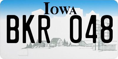 IA license plate BKR048