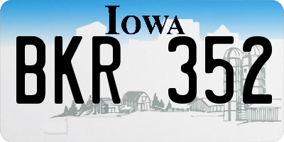IA license plate BKR352