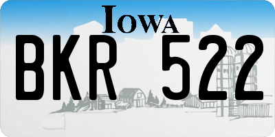 IA license plate BKR522
