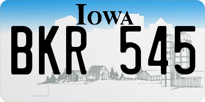 IA license plate BKR545