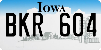 IA license plate BKR604