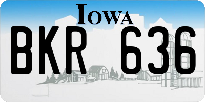 IA license plate BKR636