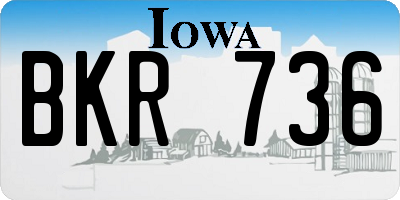 IA license plate BKR736