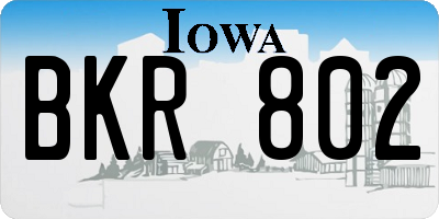 IA license plate BKR802