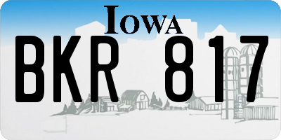 IA license plate BKR817