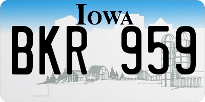 IA license plate BKR959