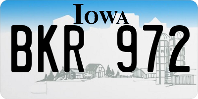 IA license plate BKR972