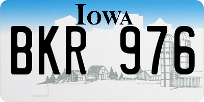 IA license plate BKR976