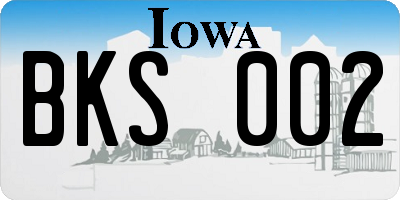 IA license plate BKS002