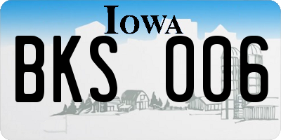 IA license plate BKS006