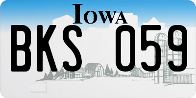 IA license plate BKS059