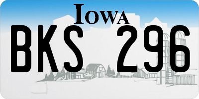 IA license plate BKS296