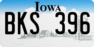 IA license plate BKS396