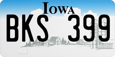 IA license plate BKS399