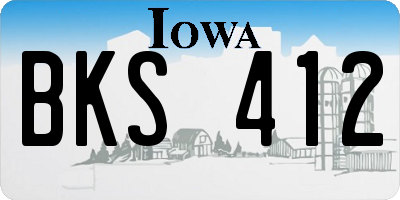 IA license plate BKS412