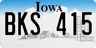 IA license plate BKS415