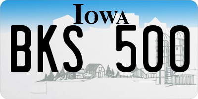 IA license plate BKS500