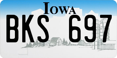 IA license plate BKS697
