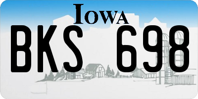 IA license plate BKS698