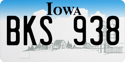 IA license plate BKS938