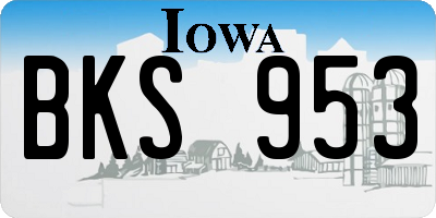 IA license plate BKS953