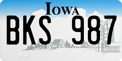 IA license plate BKS987