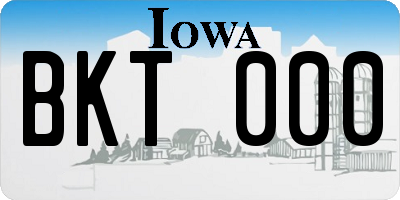IA license plate BKT000