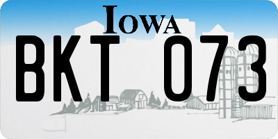 IA license plate BKT073