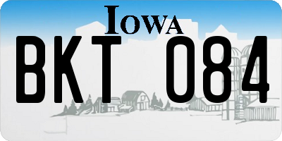 IA license plate BKT084