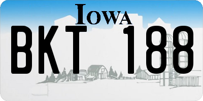 IA license plate BKT188