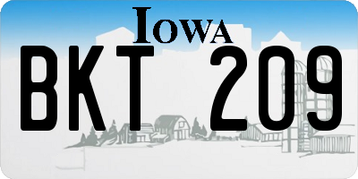 IA license plate BKT209