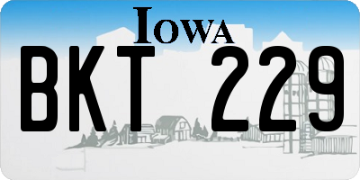 IA license plate BKT229