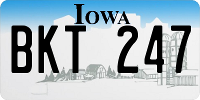 IA license plate BKT247