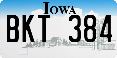 IA license plate BKT384